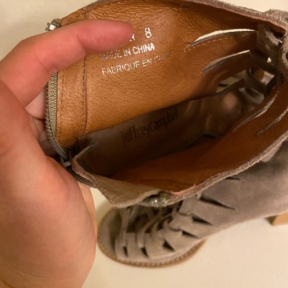 Jeffery Campbell 8W Gray “Corwin” Lace Up Open Toe Heel - Picture 5 of 7